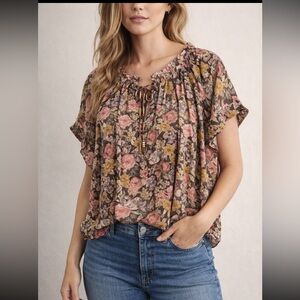 Entro Anthropologie Floral Blouse